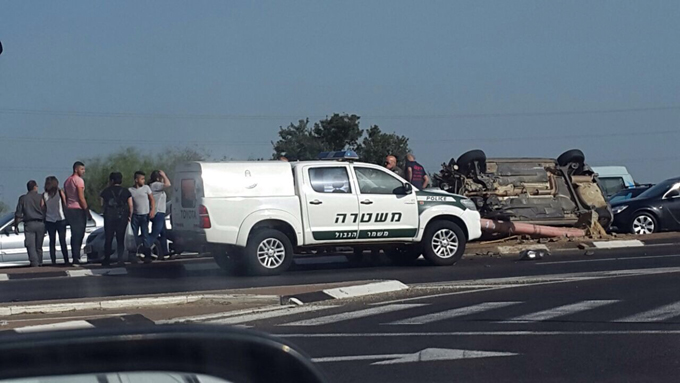 ثلاثة اصابات متفاوتة في حادث طرقات بالغ قرب يافة الناصره 
